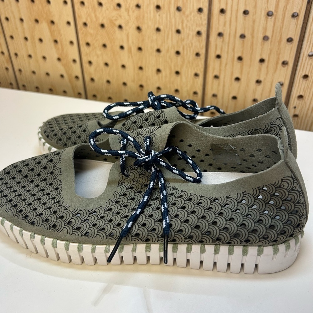 Ilse Jacobsen Perforated Slip On Shoes With Laces size 7 - Picture 2 of 8